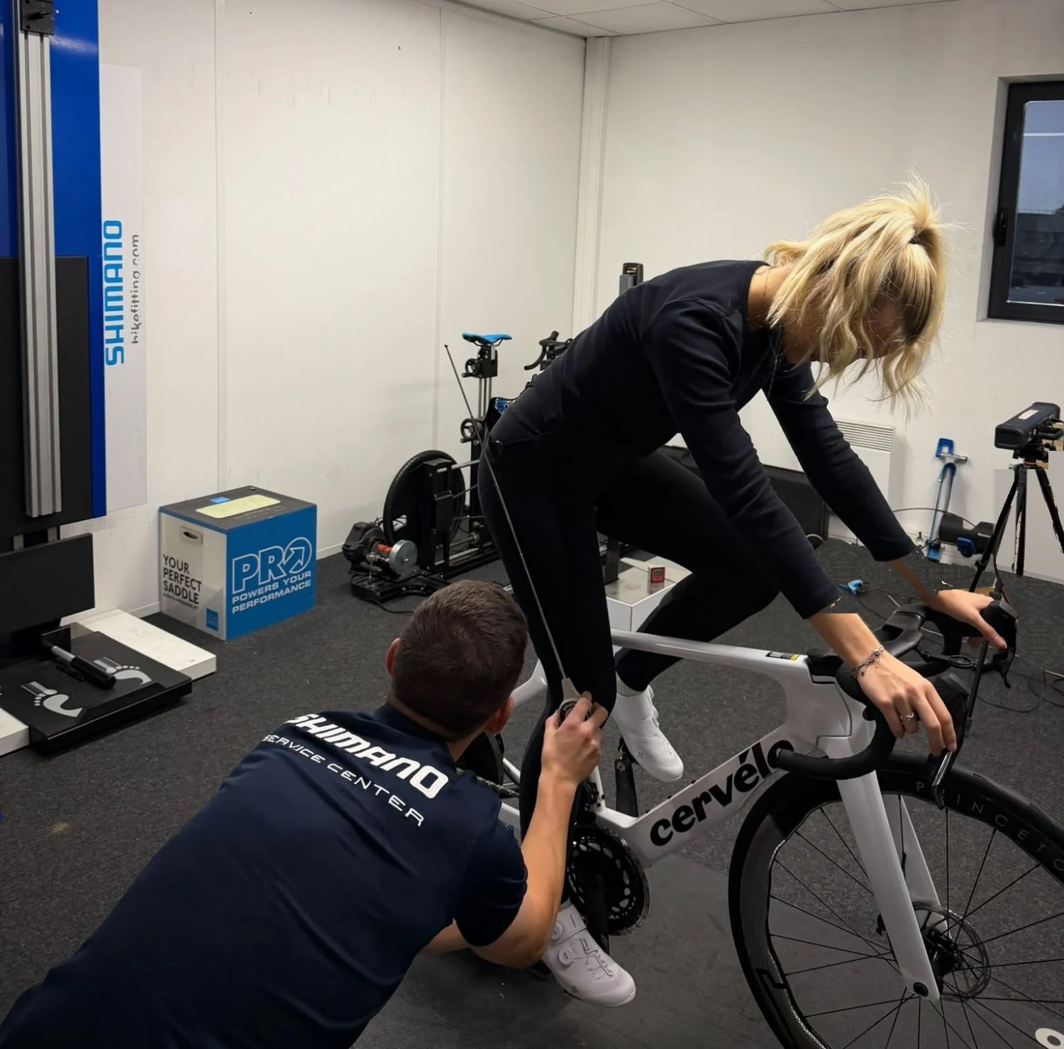 Étude posturale au magasin avec le système Shimano Bike Fitting