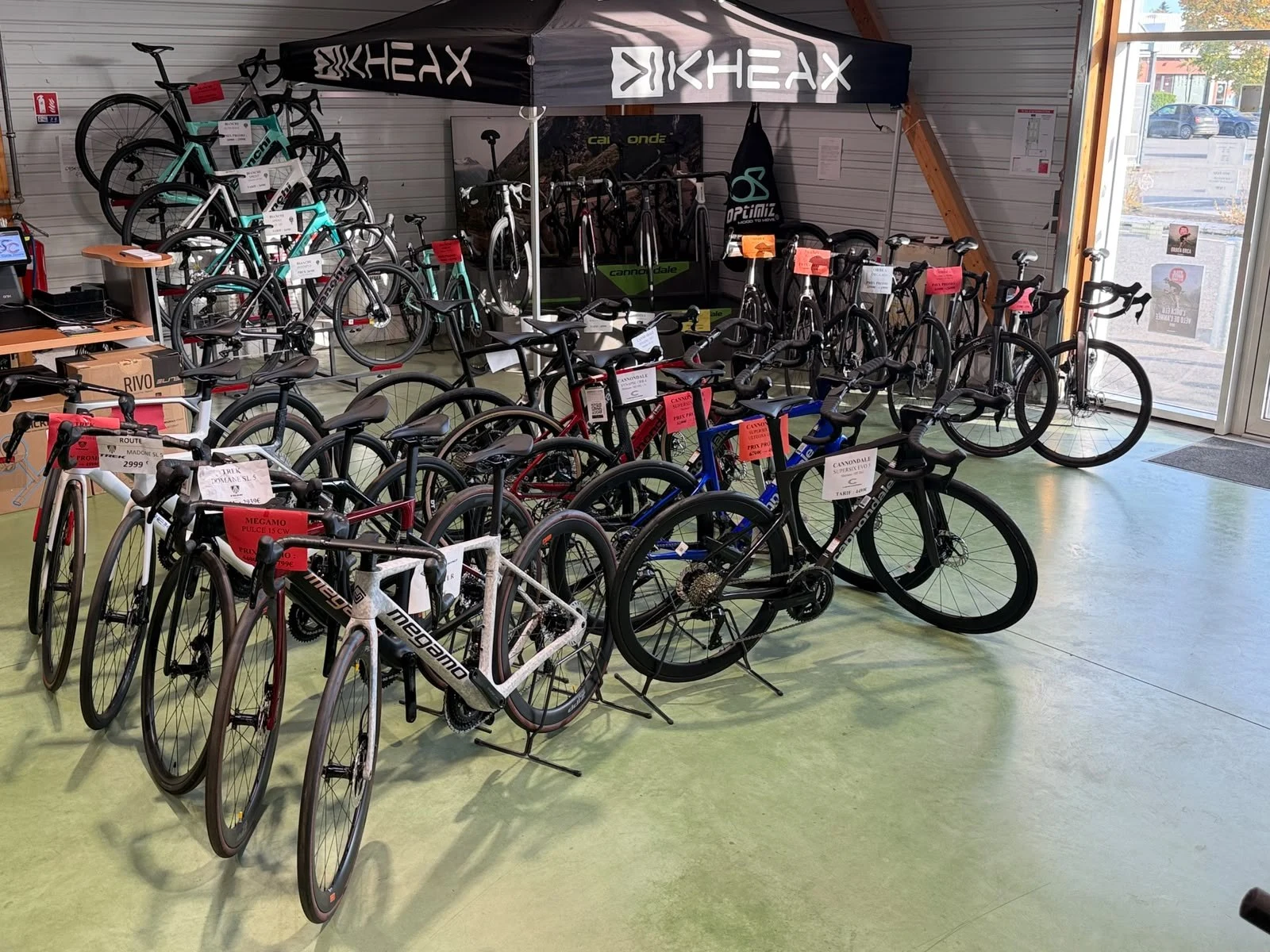 Vélos de route Trek, Megamo et Cannondale au magasin de Janzé