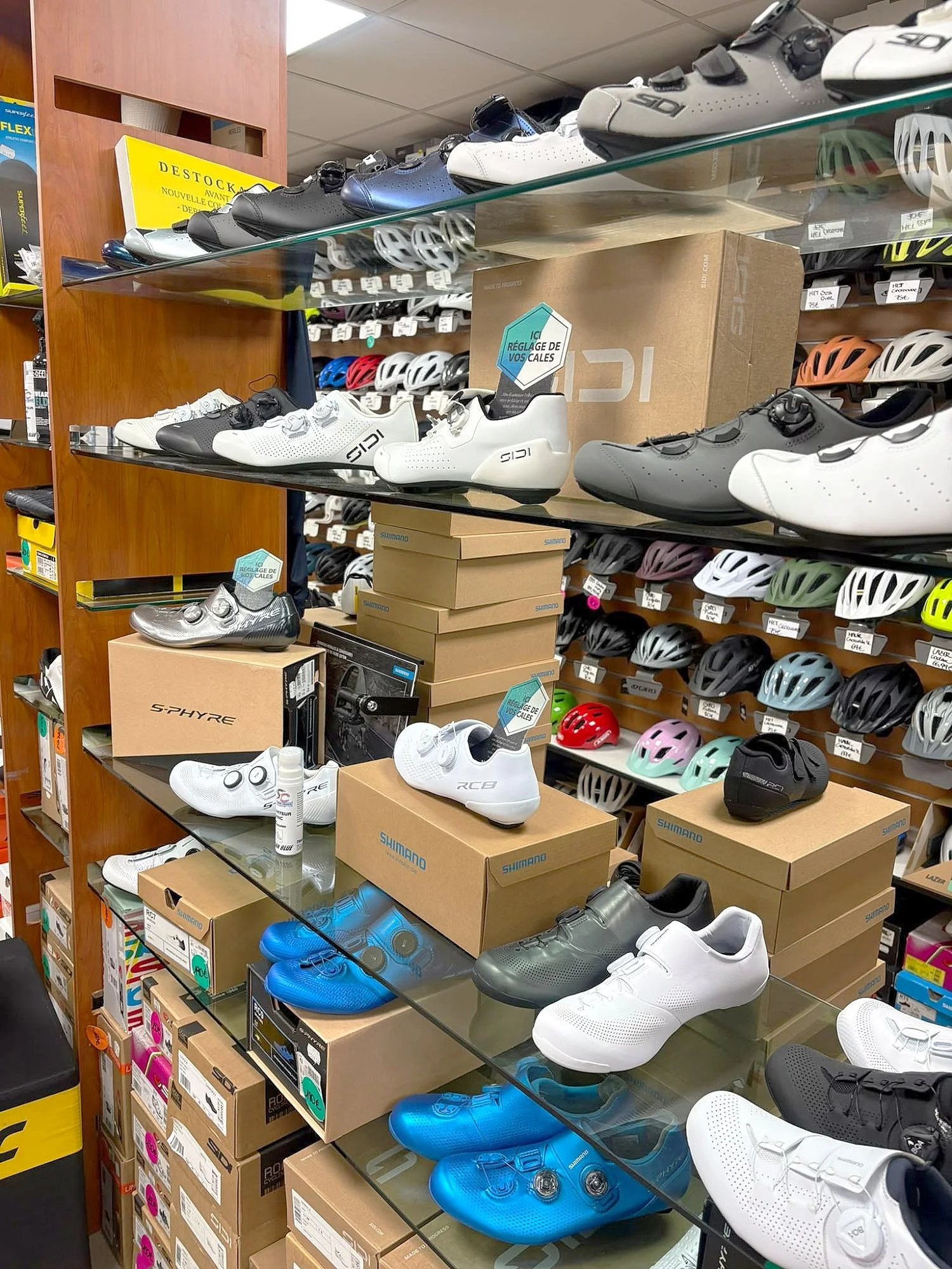 Chaussures Sidi et Shimano, réglage des cales en magasin